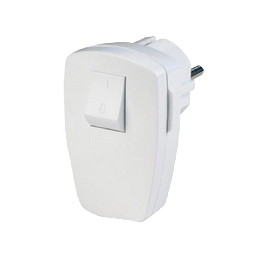 Steker met schakelaar RA wit