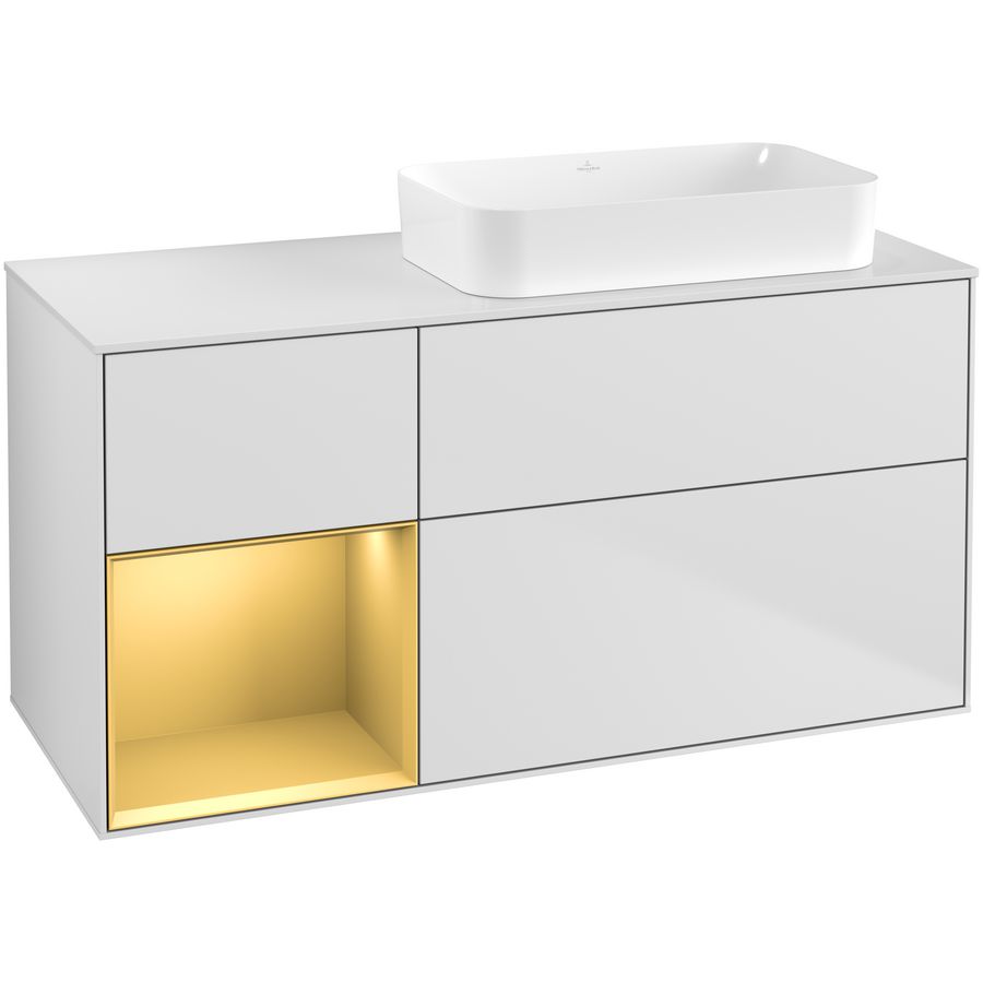 Wastafelonderkast Finion 1200x603x501mm White Matt Lacquer G681HFMT