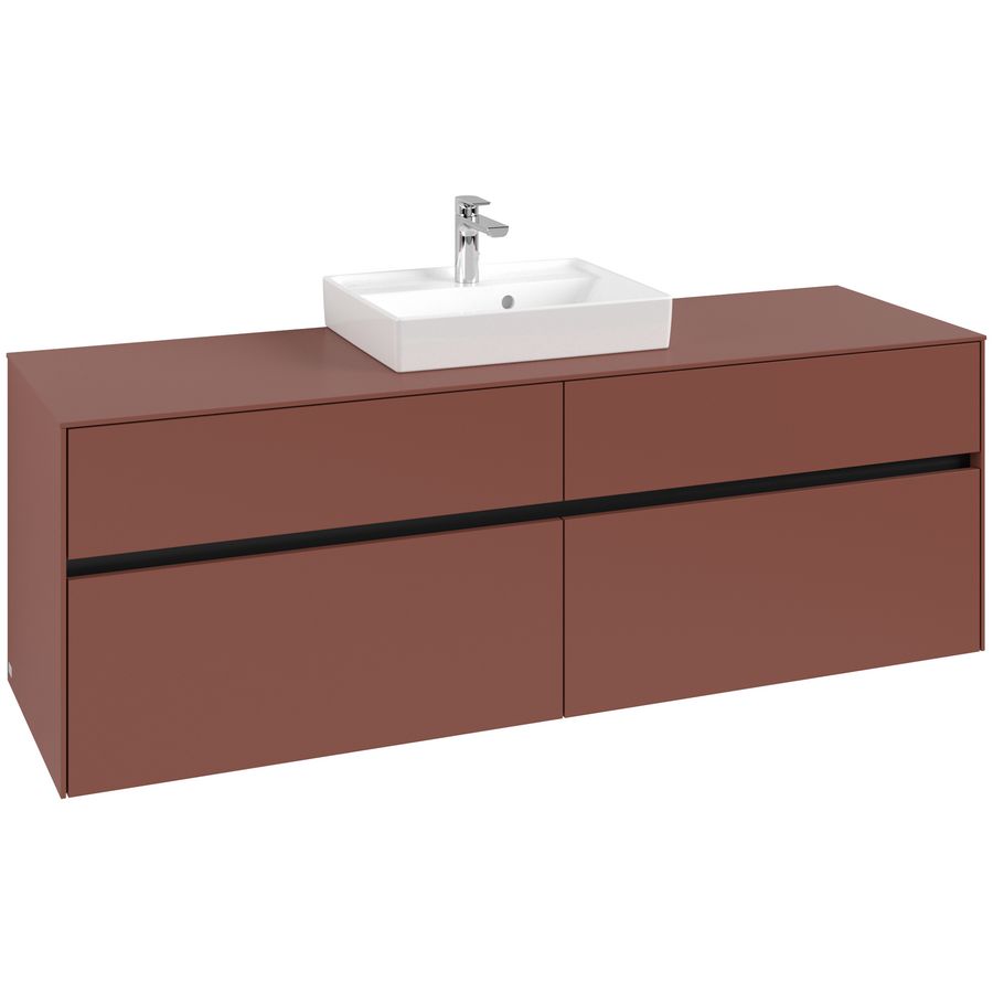Wastafelonderkast Collaro 1600x548x500mm Wine Red C077B0AH