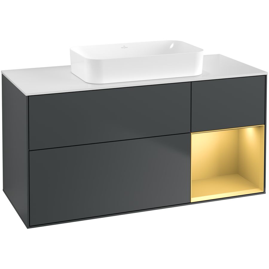 Wastafelonderkast Finion 1200x603x501mm Mid.Blue Matt Lacquer G711HFHG