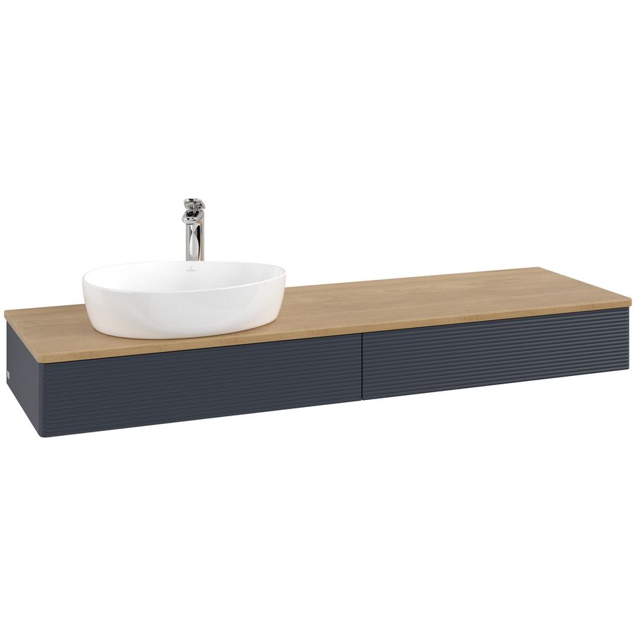 Wastafelonderkast Antao 1600x190x500mm Mid.Blue Matt Lacquer L15151HG