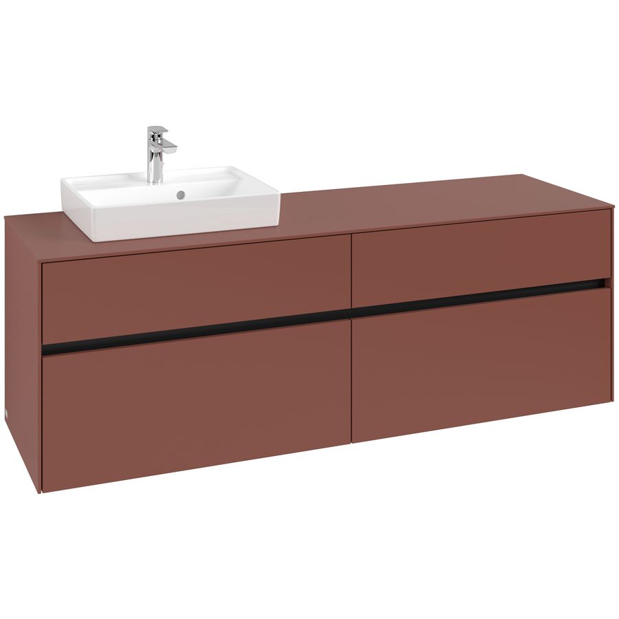Wastafelonderkast Collaro 1600x548x500mm Wine Red C078B0AH