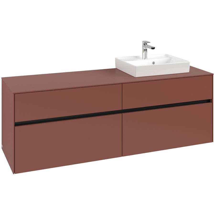 Wastafelonderkast Collaro 1600x548x500mm Wine Red C07900AH