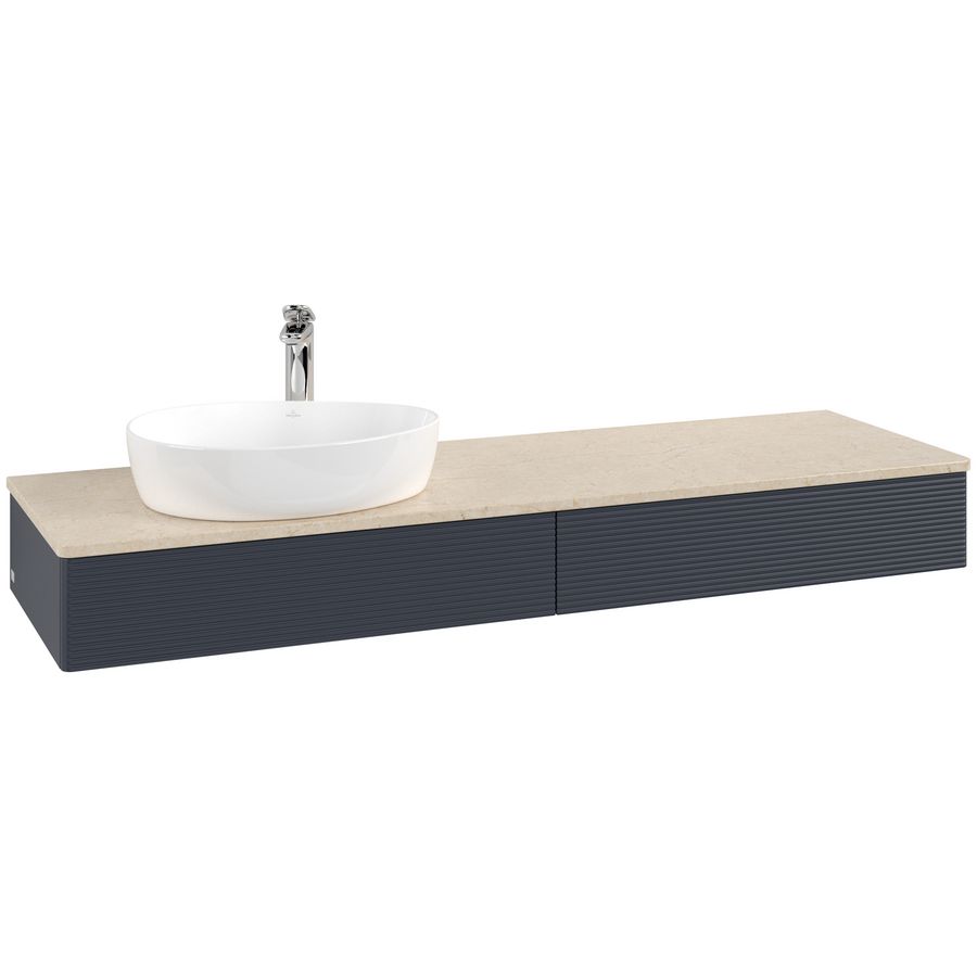 Wastafelonderkast Antao 1600x190x500mm Mid.Blue Matt Lacquer L15153HG