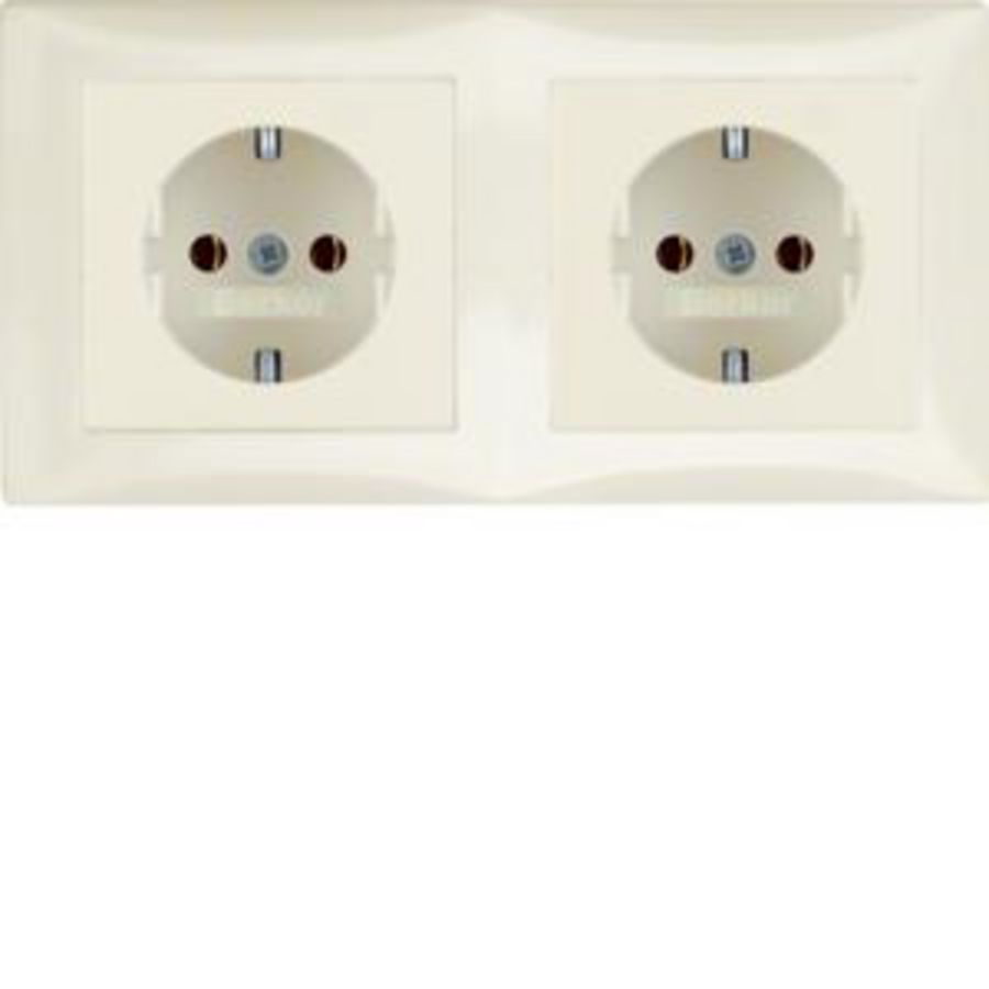 Wandcontactdoos RA 2-v afdekraam berker S.1 wit glans