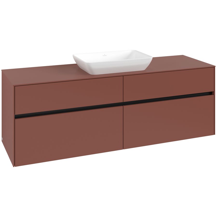 Wastafelonderkast Collaro 1600x548x500mm Wine Red C120B0AH