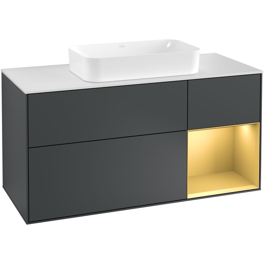 Wastafelonderkast Finion 1200x603x501mm Mid.Blue Matt Lacquer G301HFHG