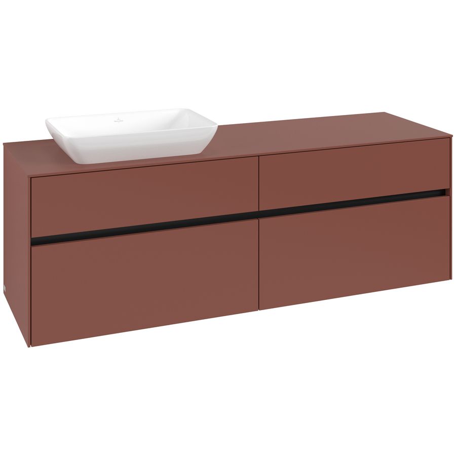 Wastafelonderkast Collaro 1600x548x500mm Wine Red C12100AH