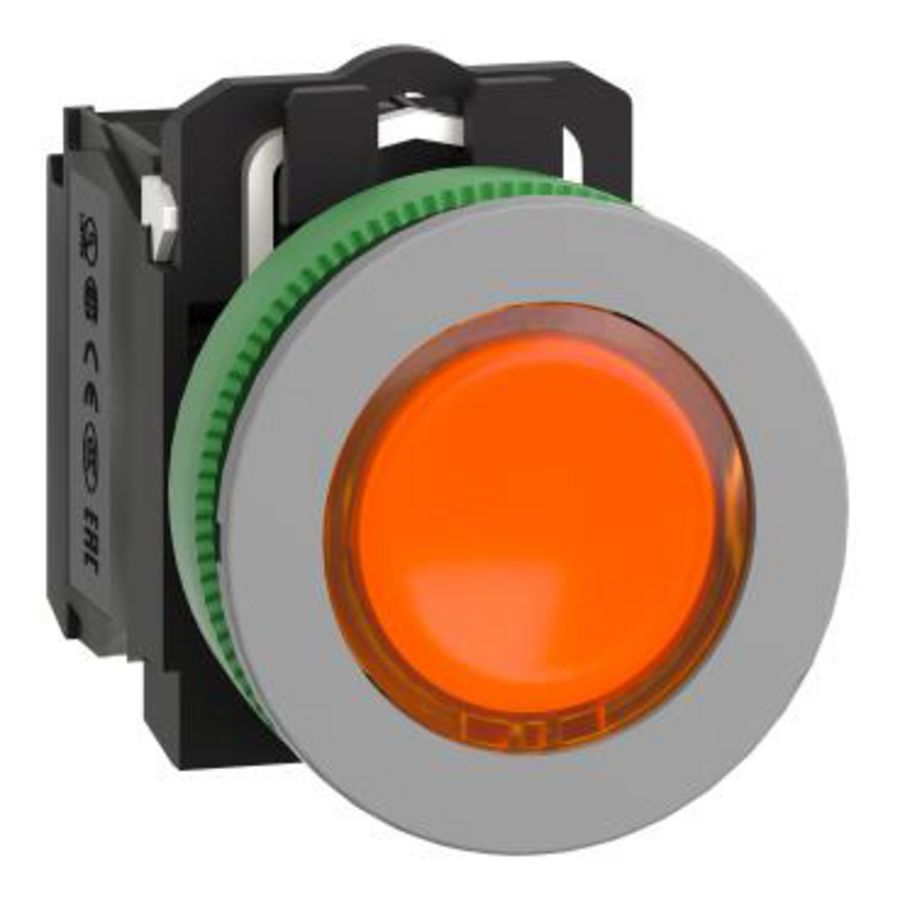Flush mounted or Flush caps ill. pb w/ LED 120VAC 1NO+1NC