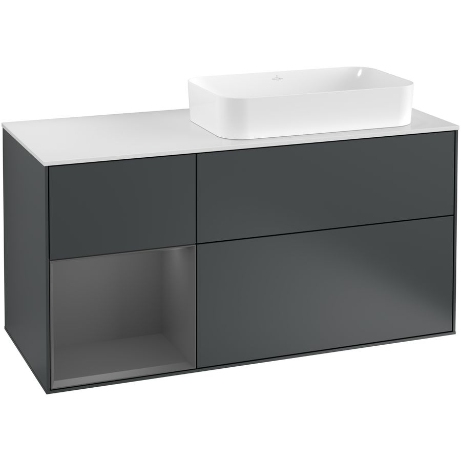 Wastafelonderkast Finion 1200x603x501mm Mid.Blue Matt Lacquer G271GKHG