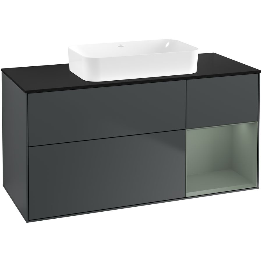 Wastafelonderkast Finion 1200x603x501mm Mid.Blue Matt Lacquer G712GMHG