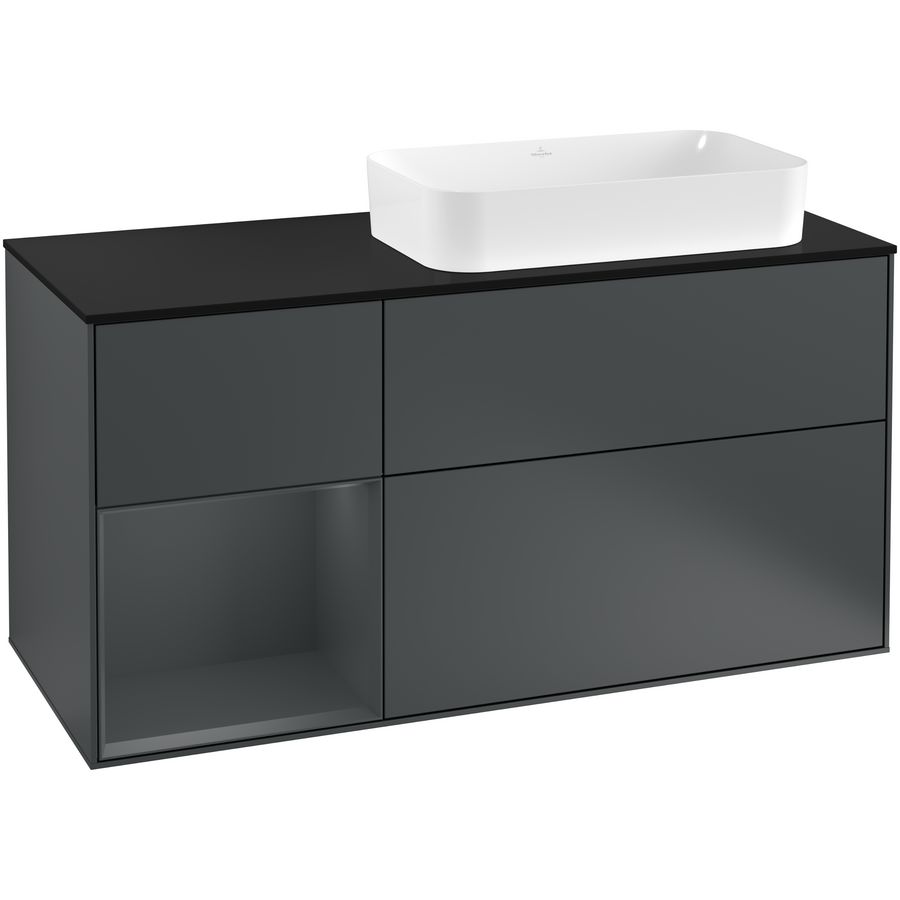 Wastafelonderkast Finion 1200x603x501mm Mid.Blue Matt Lacquer G272HGHG
