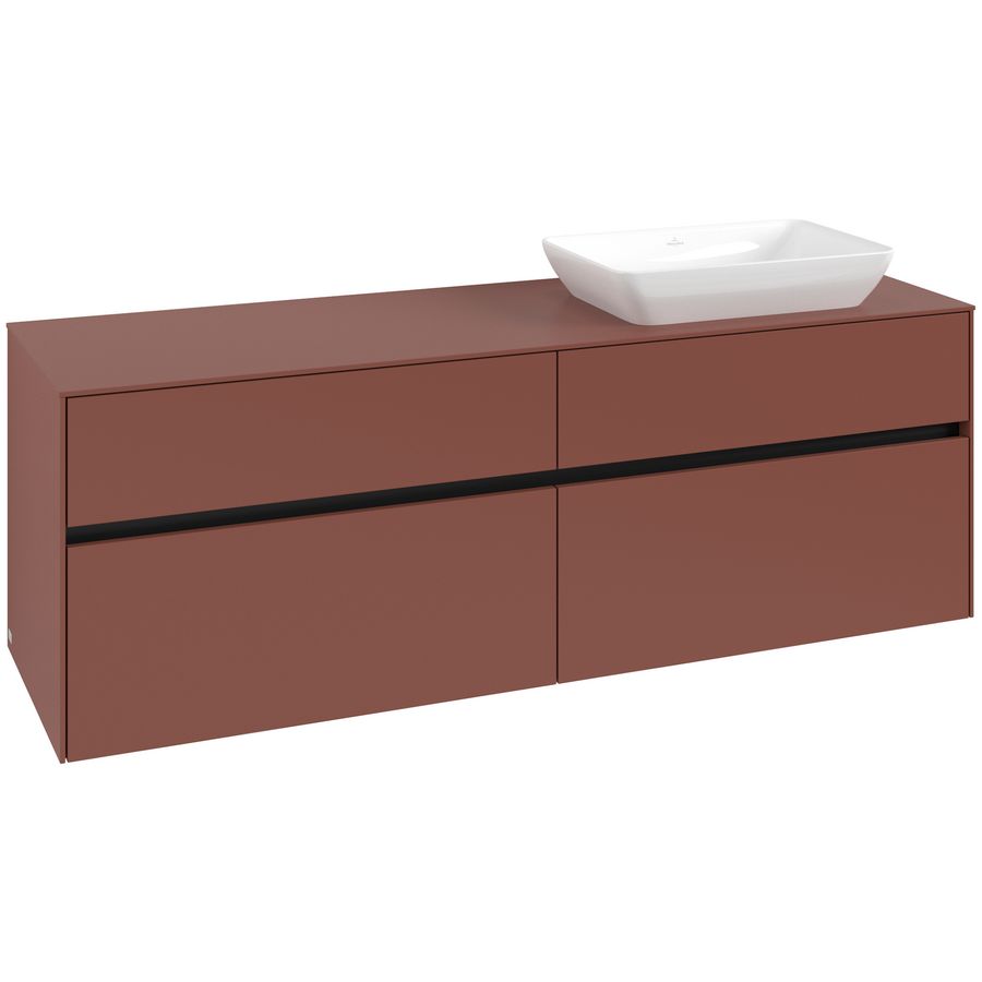 Wastafelonderkast Collaro 1600x548x500mm Wine Red C122B0AH
