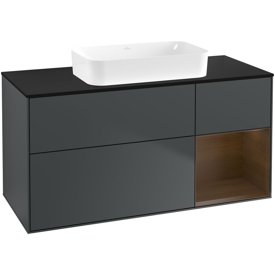 Wastafelonderkast Finion 1200x603x501mm Mid.Blue Matt Lacquer G712GNHG