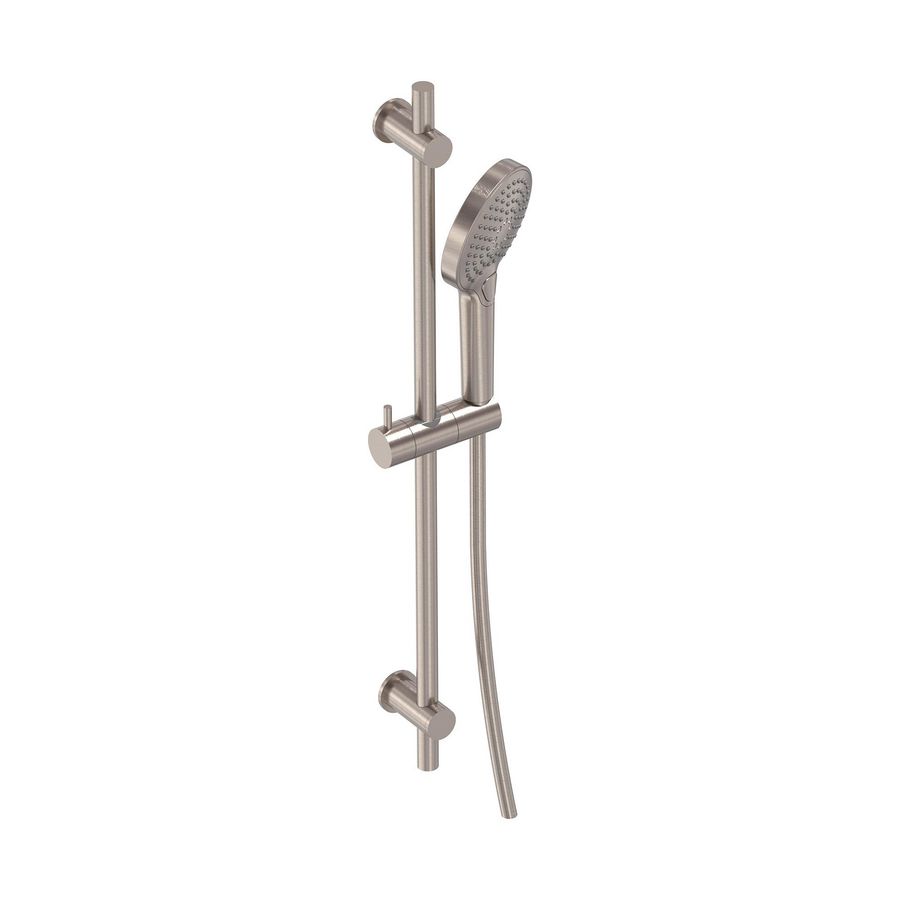Glijstangcombinatie 70cm met handdouche 3 straalsoorten + slang 1500mm geborsteld  nickel PVD MAY