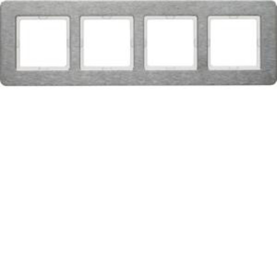 Afdekraam 4-v berker Q.7 edelstaal geborsteld hor.