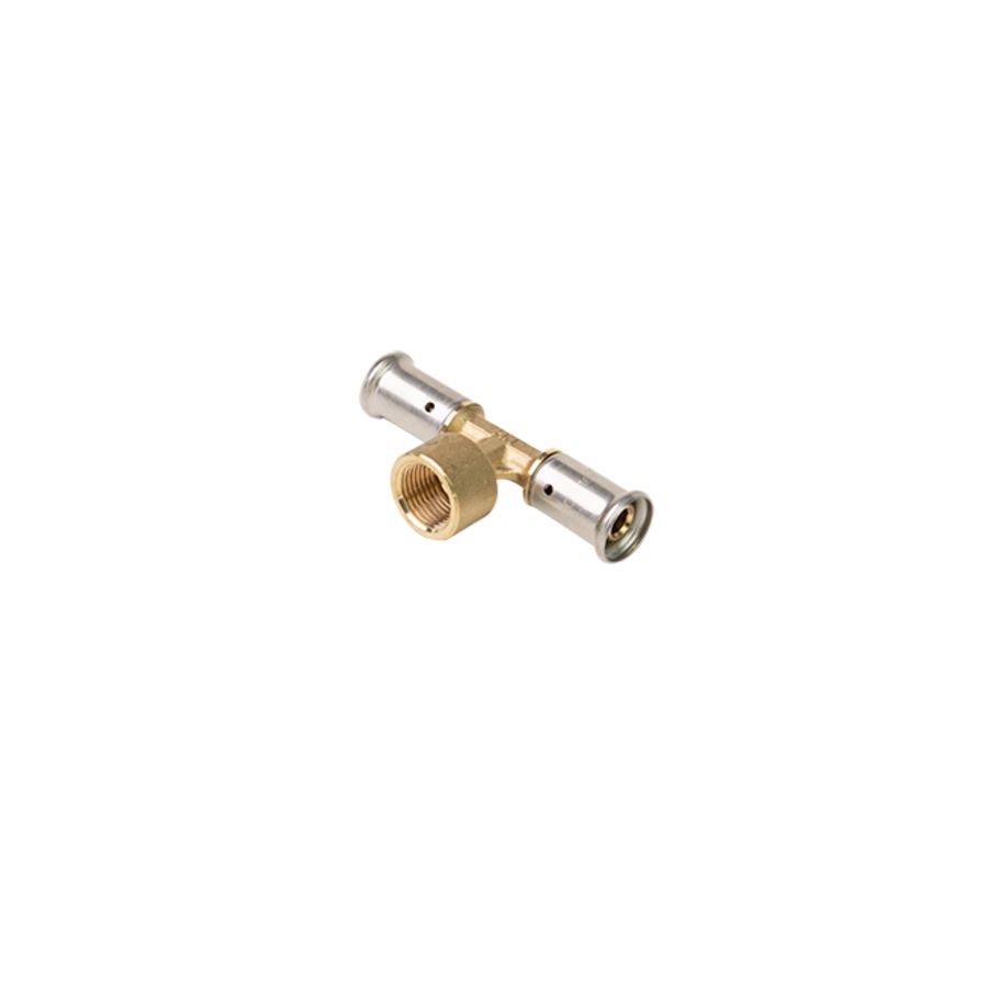 T-koppeling verlopend persaansluiting 13P 20x3/4"bn.dr. x20mm messing VVE=30