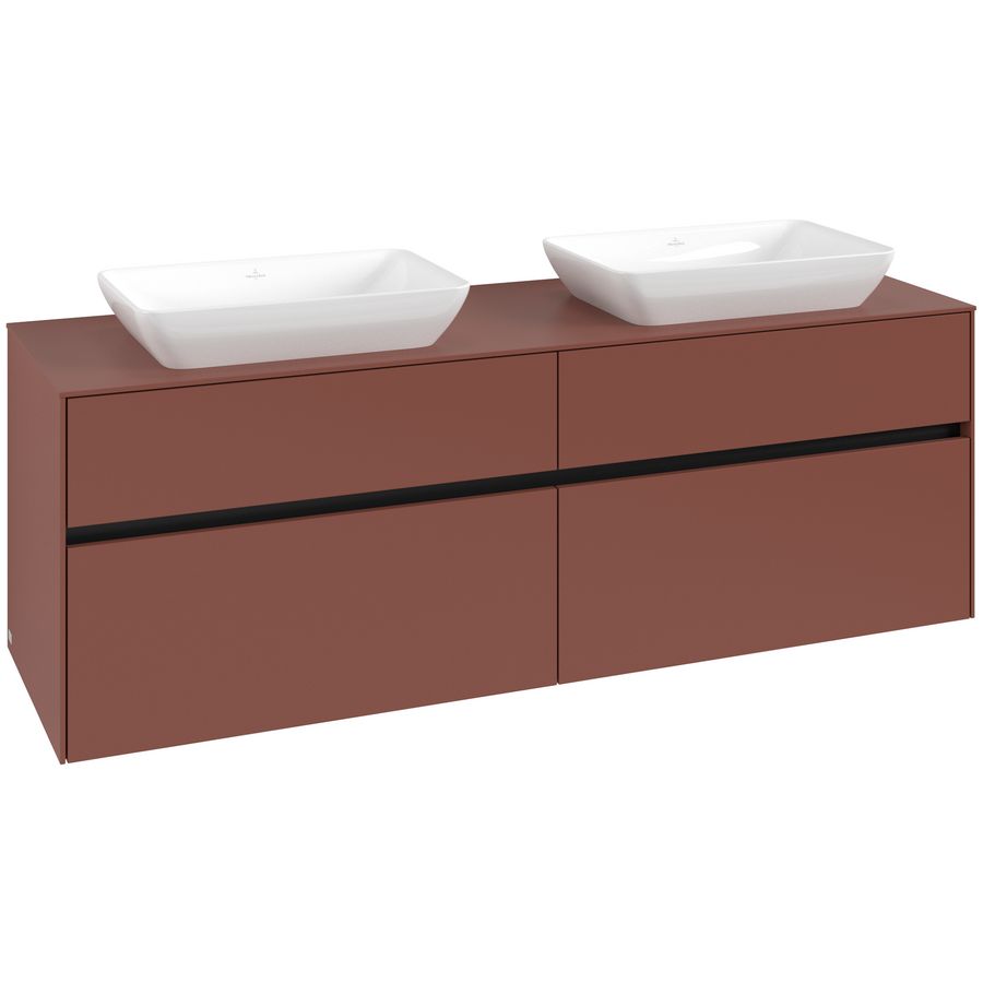 Wastafelonderkast Collaro 1600x548x500mm Wine Red C12300AH
