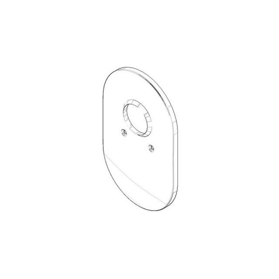 Afdekplaat z.stopkraan 151x241x16mm chr