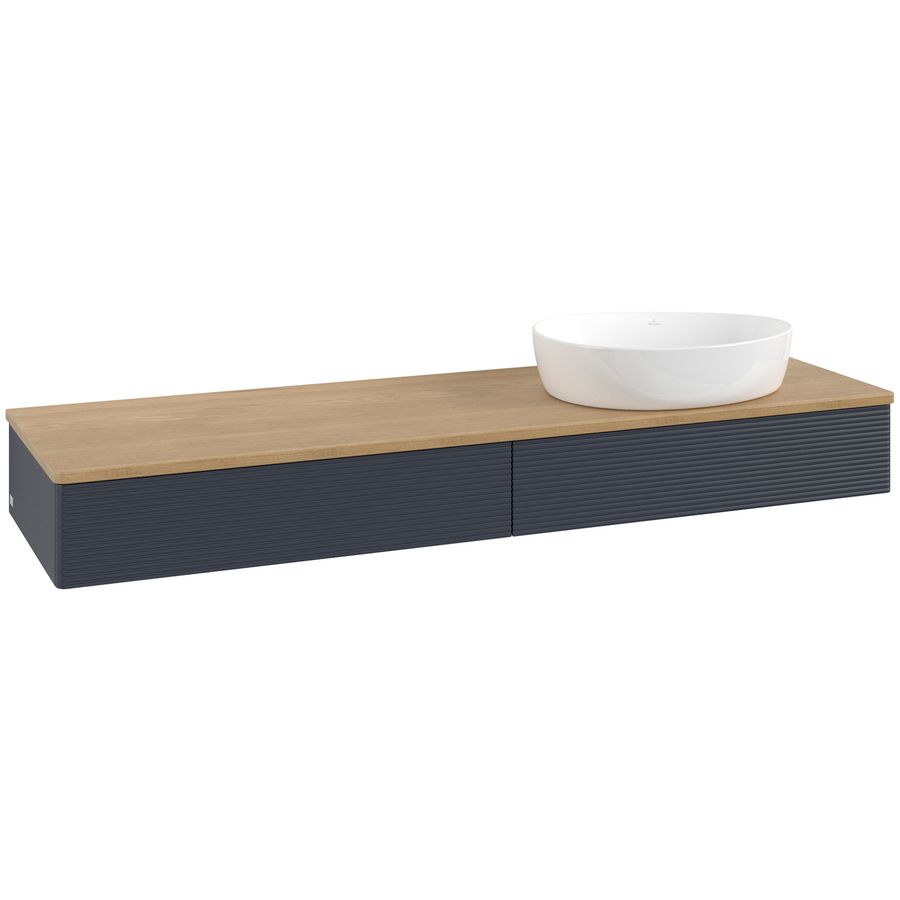 Wastafelonderkast Antao 1600x190x500mm Mid.Blue Matt Lacquer L16111HG