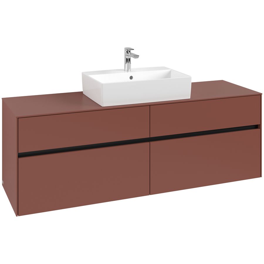Wastafelonderkast Collaro 1600x548x500mm Wine Red C13400AH