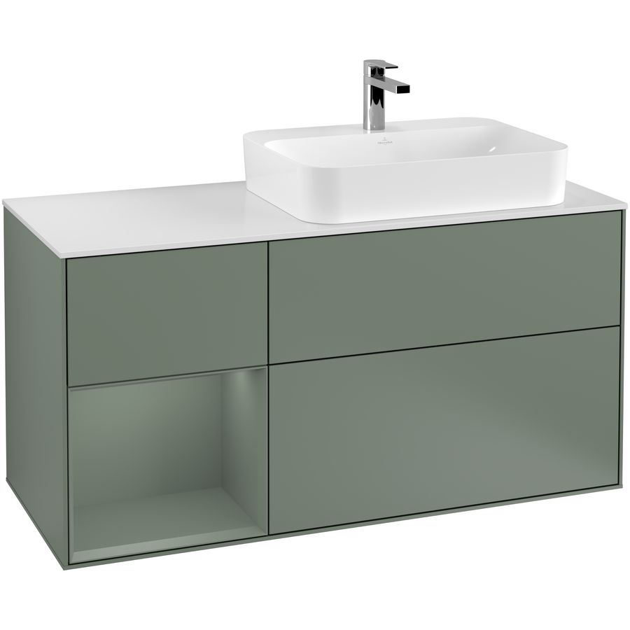 Wastafelonderkast Finion 1200x603x501mm Olive Matt Lacquer G391GMGM