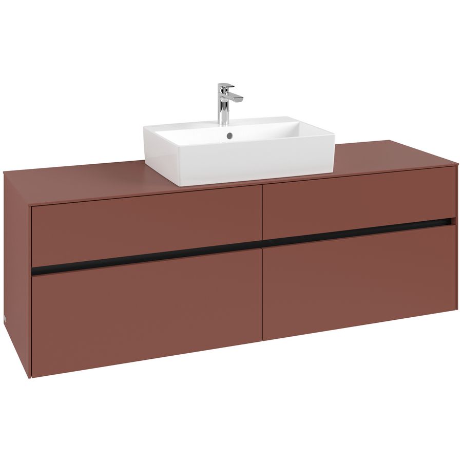 Wastafelonderkast Collaro 1600x548x500mm Wine Red C134B0AH
