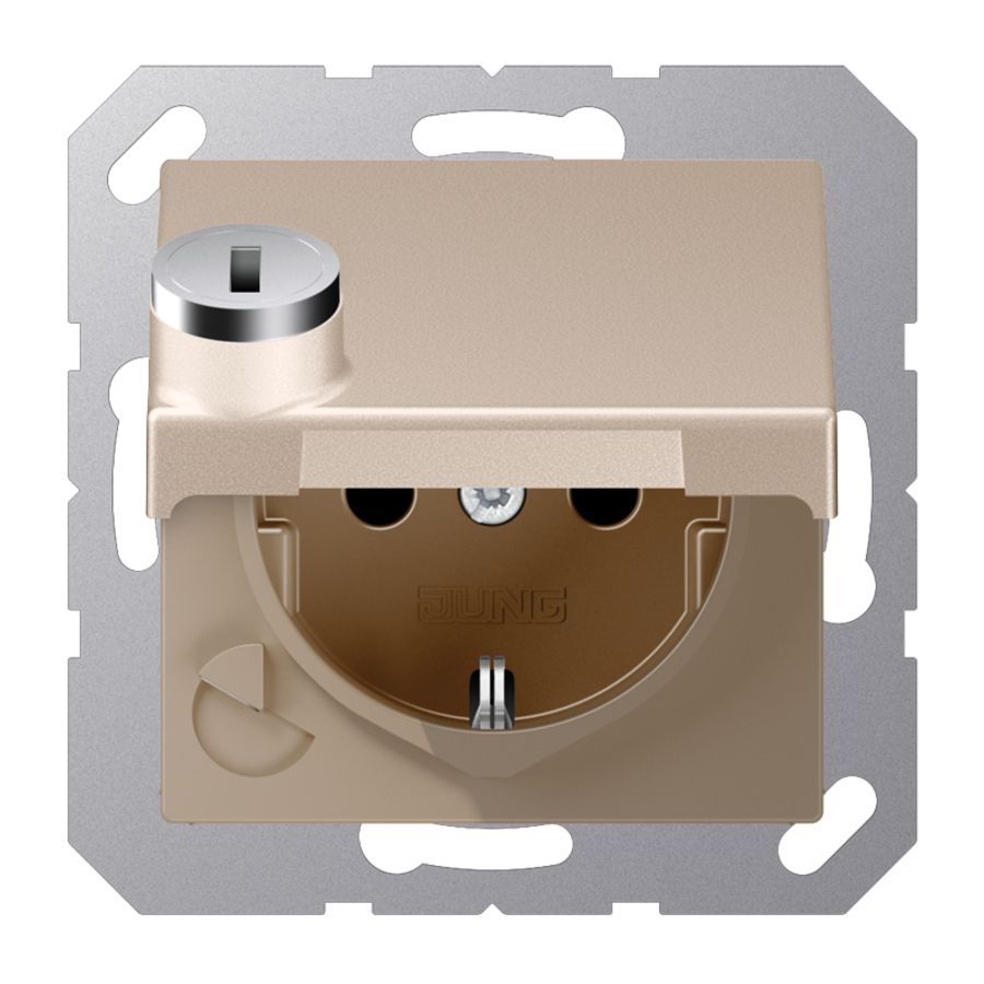 Wandcontactdoos champ.m.R/A ki.bev.klapd.&slot A500