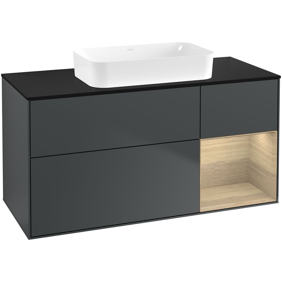 Wastafelonderkast Finion 1200x603x501mm Mid.Blue Matt Lacquer G712PCHG
