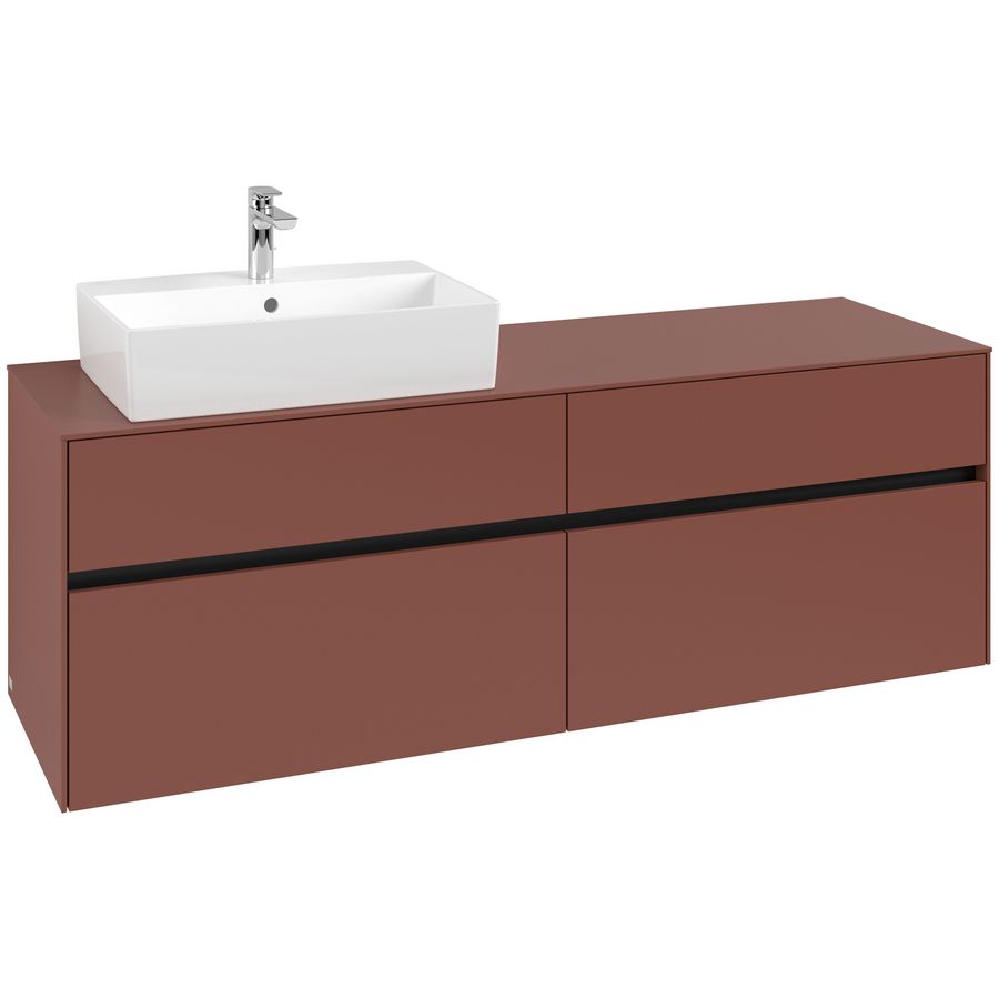 Wastafelonderkast Collaro 1600x548x500mm Wine Red C135B0AH