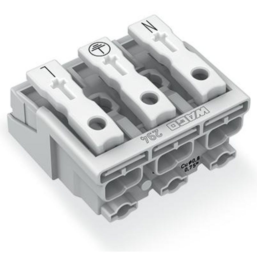 Kroonklem Drukknop extern z. PE-contact wit 294-4013 VVE=500