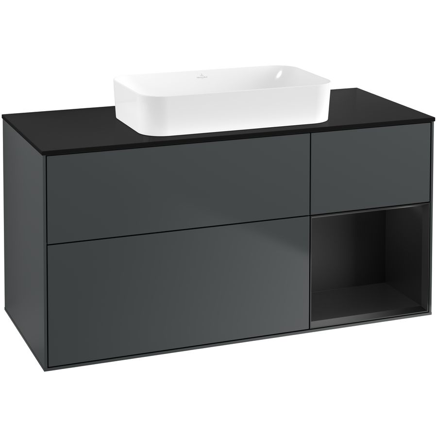 Wastafelonderkast Finion 1200x603x501mm Mid.Blue Matt Lacquer G712PDHG