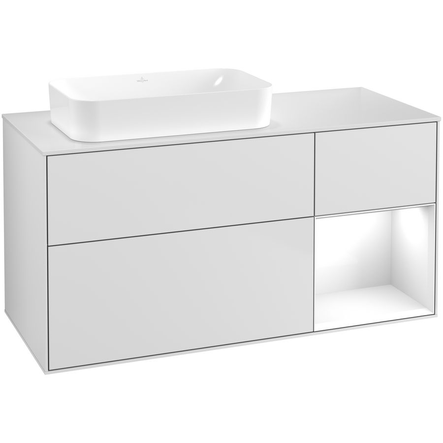 Wastafelonderkast Finion 1200x603x501mm White Matt Lacquer G691GFMT