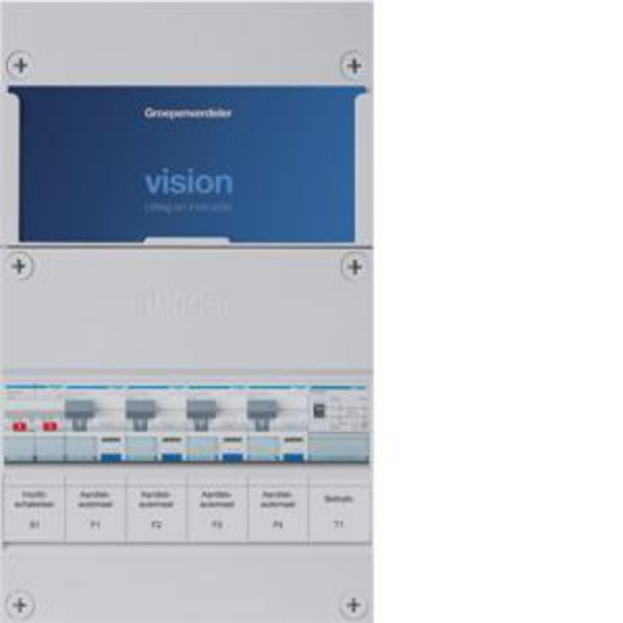 Groepenkast 4-groepenverdeler HS ALS 30mA/HACO/direct +T 1-fase