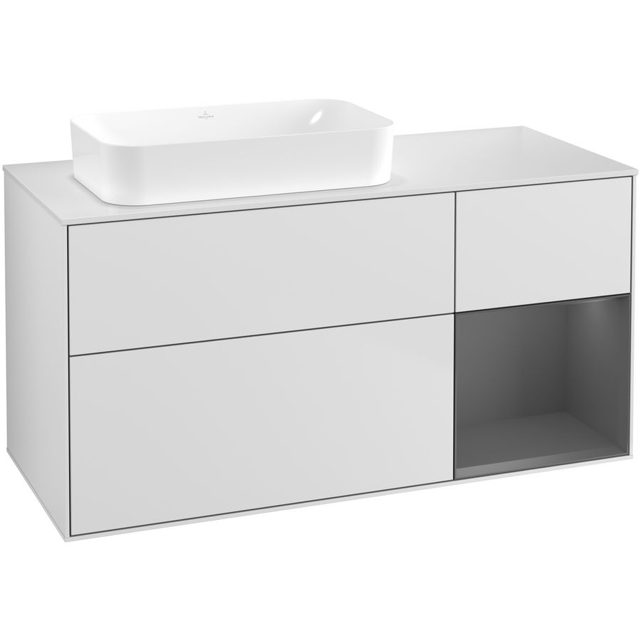 Wastafelonderkast Finion 1200x603x501mm White Matt Lacquer G691GKMT