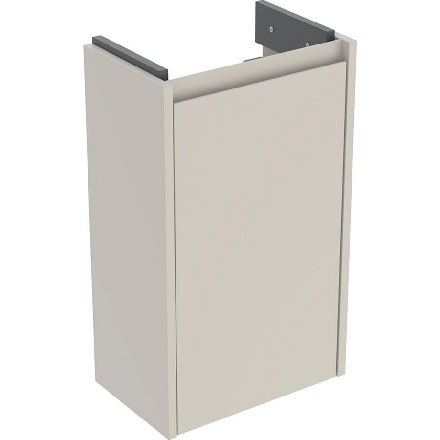 Onderkast voor fontein 1 deur kleine sprong: 35.8x60.6x22.5cm Breedte wastafel=40cm zandgrijs / gelakt zijdemat