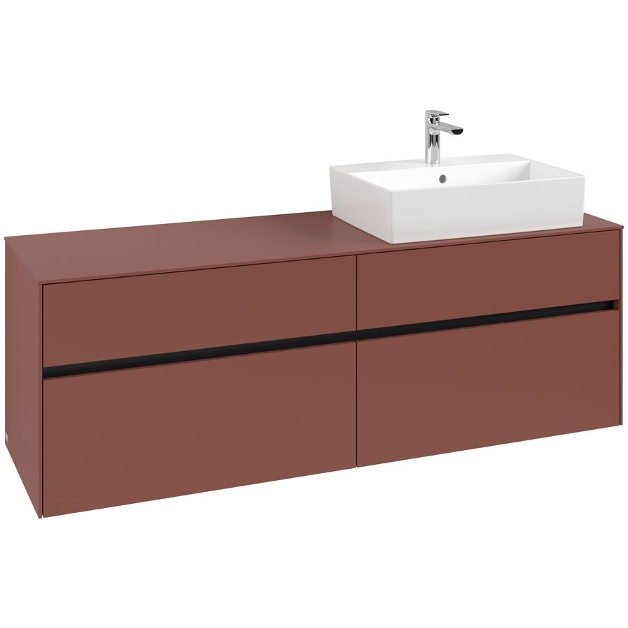 Wastafelonderkast Collaro 1600x548x500mm Wine Red C136B0AH