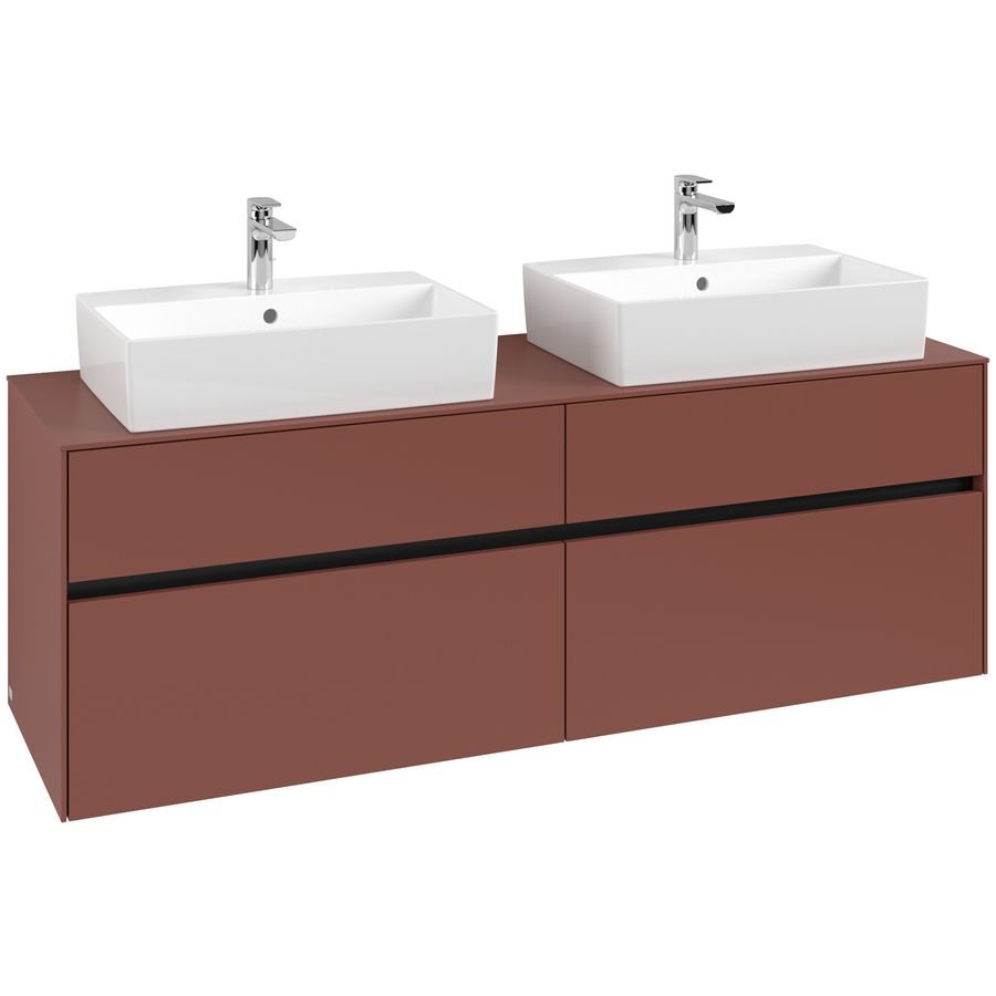 Wastafelonderkast Collaro 1600x548x500mm Wine Red C13700AH