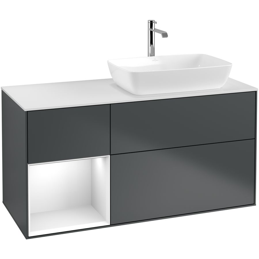 Wastafelonderkast Finion 1200x603x501mm Mid.Blue Matt Lacquer G801GFHG