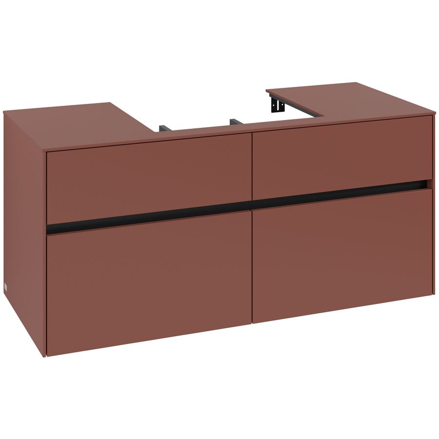 Wastafelonderkast Collaro 1200x548x500mm Wine Red C08100AH