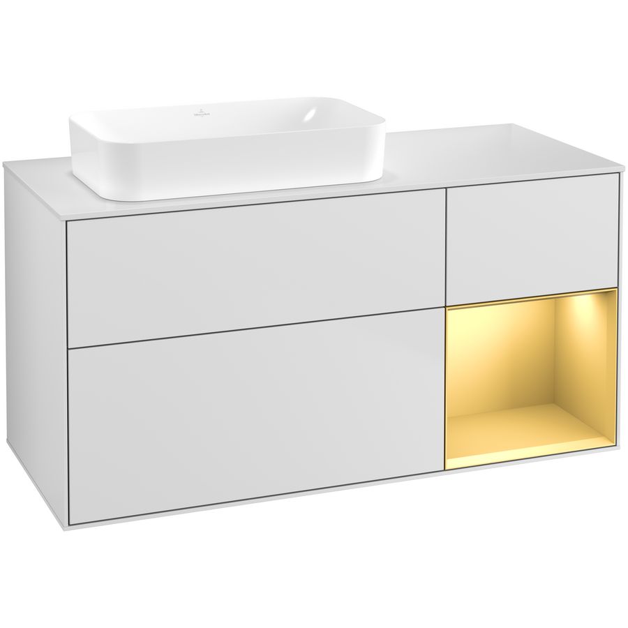 Wastafelonderkast Finion 1200x603x501mm White Matt Lacquer G691HFMT
