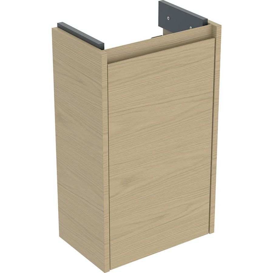 Onderkast voor fontein 1 deur kleine sprong: 35.8x60.6x22.5cm Breedte wastafel=40cm eik naturel / Melamine houtstructuur