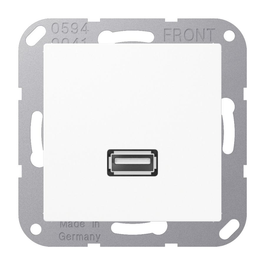 Afdekking AS500 alpin wit voor 1xUSB