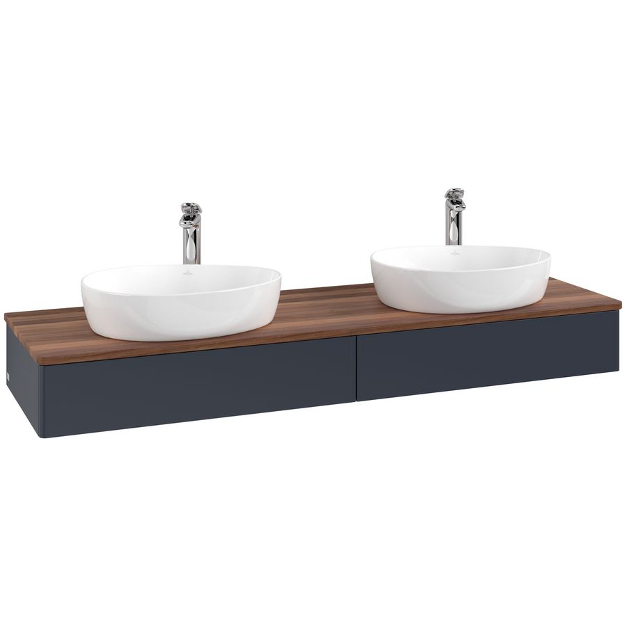 Wastafelonderkast Antao 1600x190x500mm Mid.Blue Matt Lacquer L17052HG