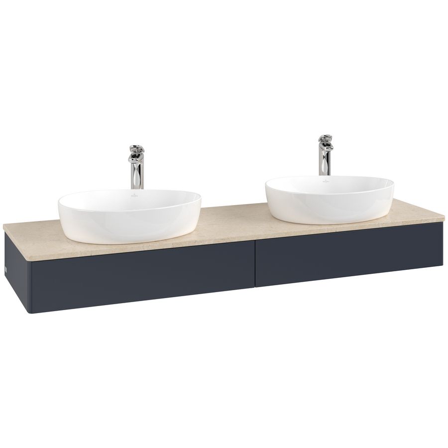 Wastafelonderkast Antao 1600x190x500mm Mid.Blue Matt Lacquer L17053HG