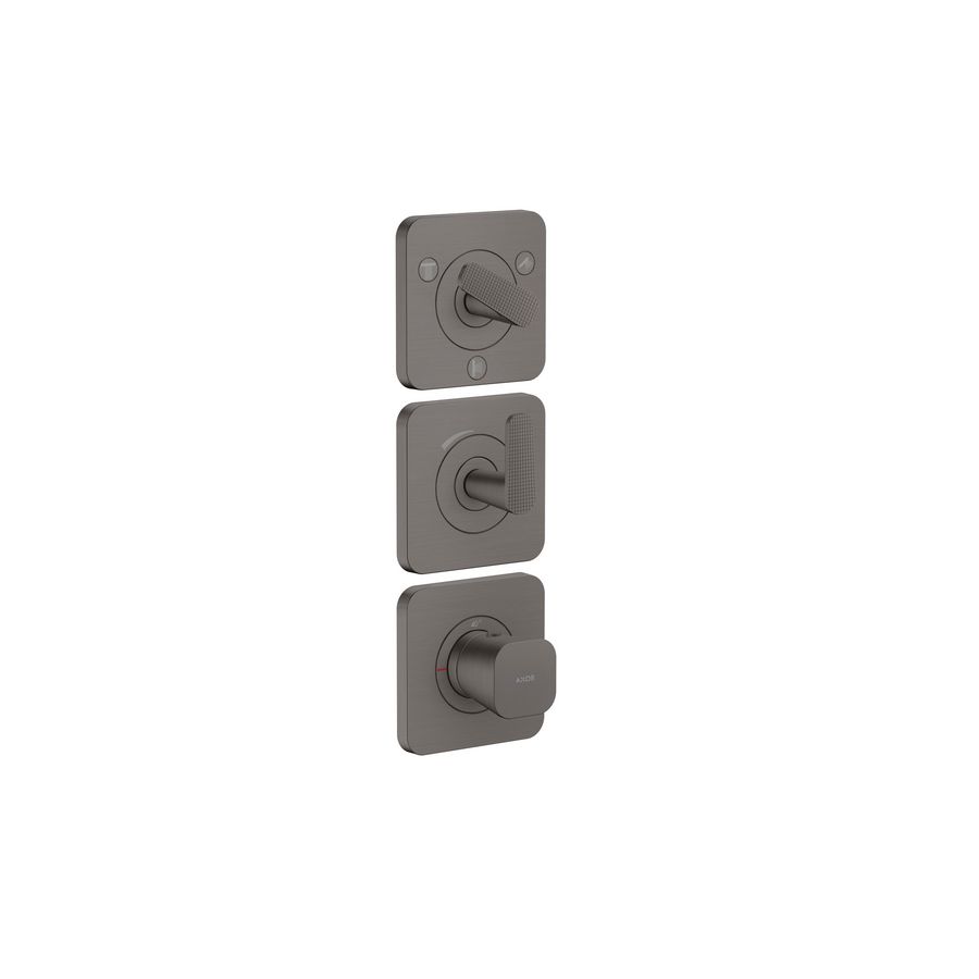 Afbouwdeel termostaat module 380/120 rozet v 3 douchefun Cubic Cut greep brushed black chrome Citterio-C