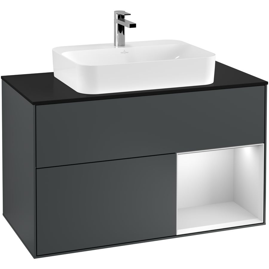 Wastafelonderkast Finion 1000x603x501mm Mid.Blue Matt Lacquer G372MTHG