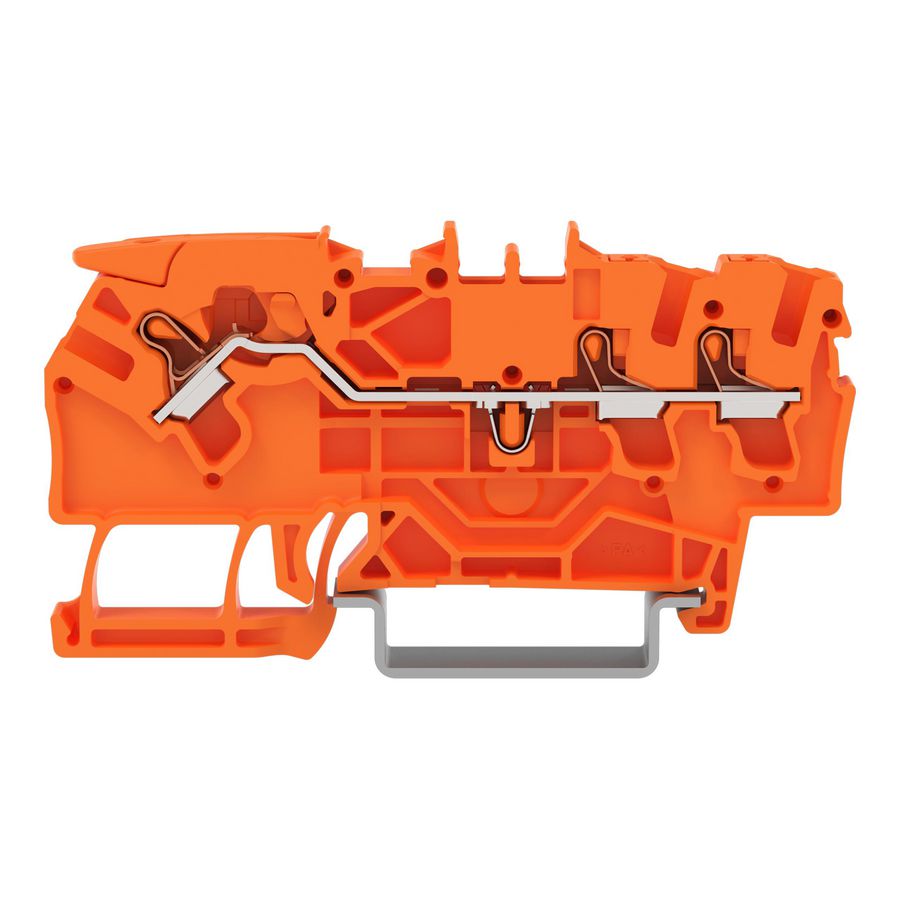 3-draads rijgklem met hendel en Druk 2,5 mm² oranje VVE=50