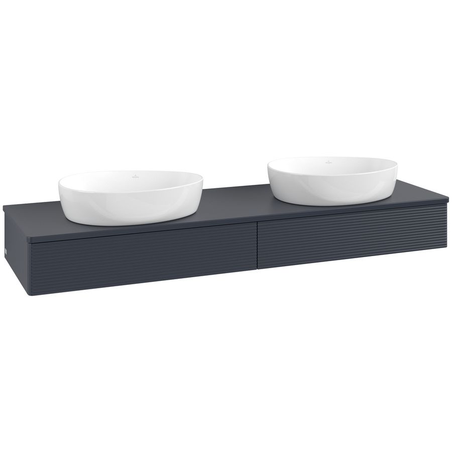 Wastafelonderkast Antao 1600x190x500mm Mid.Blue Matt Lacquer L17110HG
