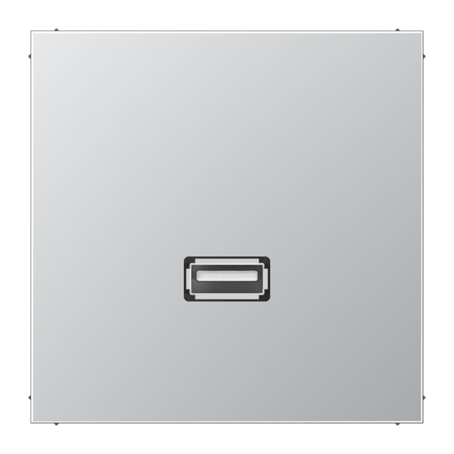Afdekking aluminium voor 1xUSB LS